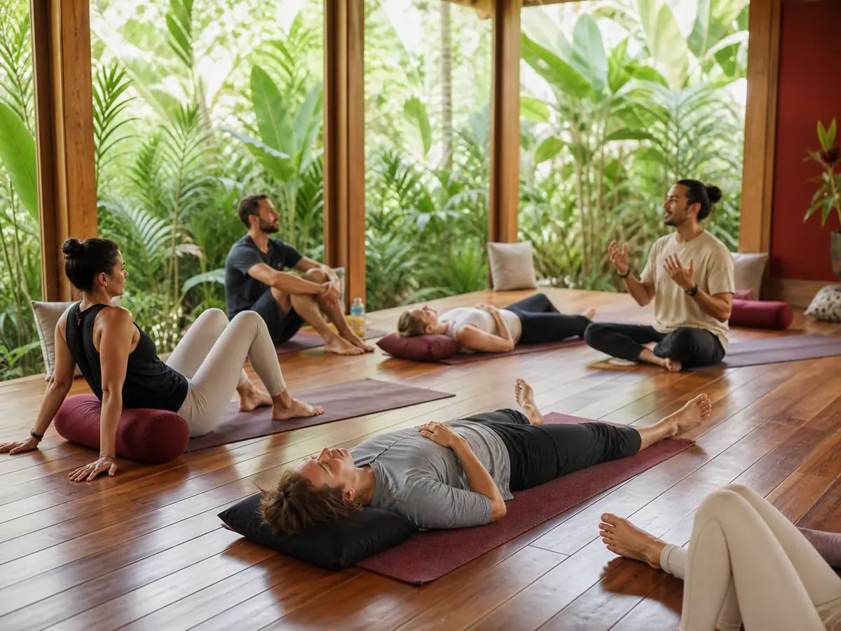 Burnout Retreat Bali Guided Somatic Session Gentle body-led session inside a burnout retreat Bali programme