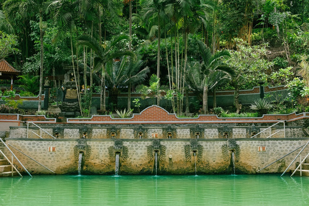 Natural volcanic hot springs at Banjar used for thermal therapy in North Bali