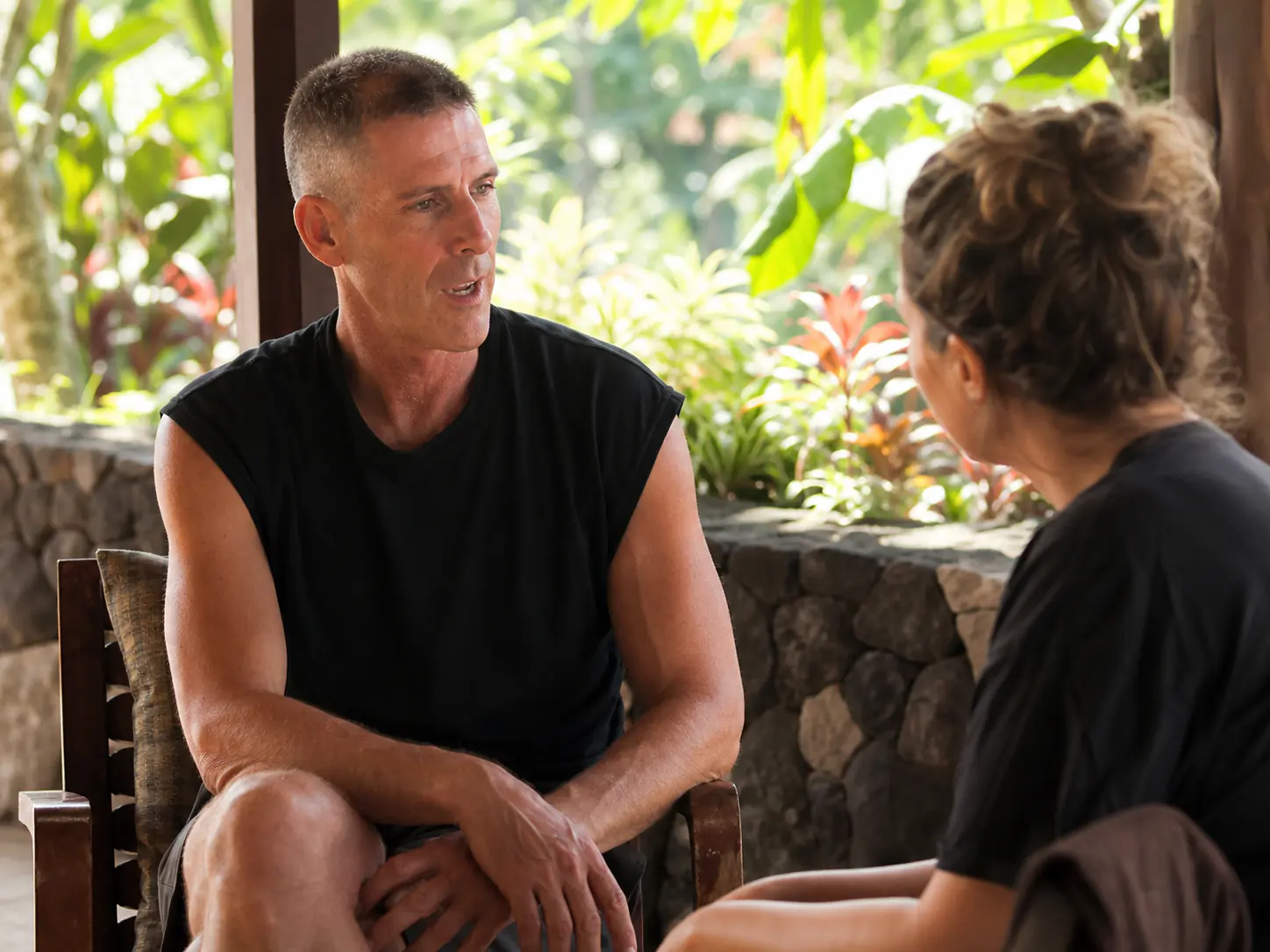 Personal Guidance - YogaFX Retreat Mr. Ian in a one-on-one conversation with a retreat guest
