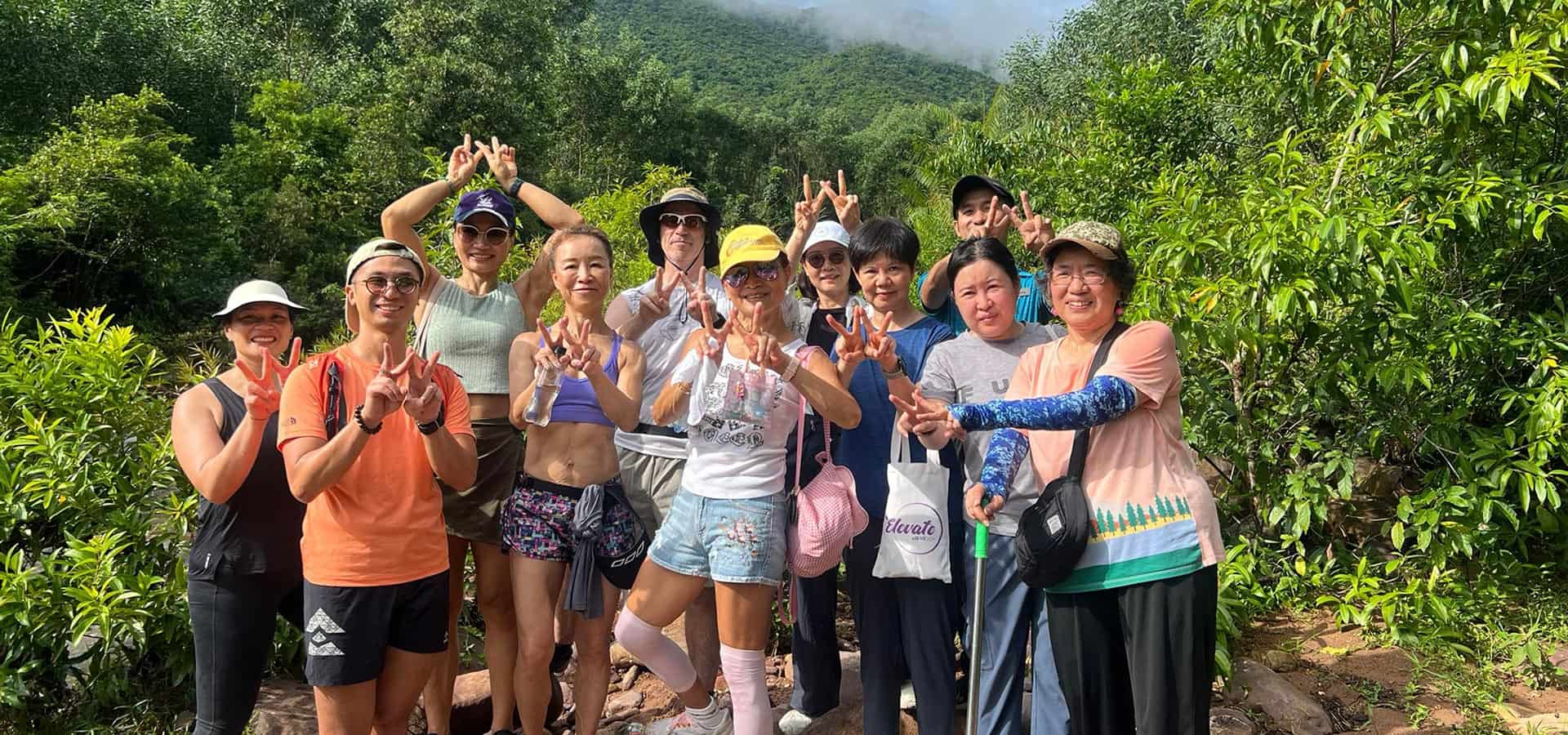 Small retreat group together during a guided nature excursion in Bali