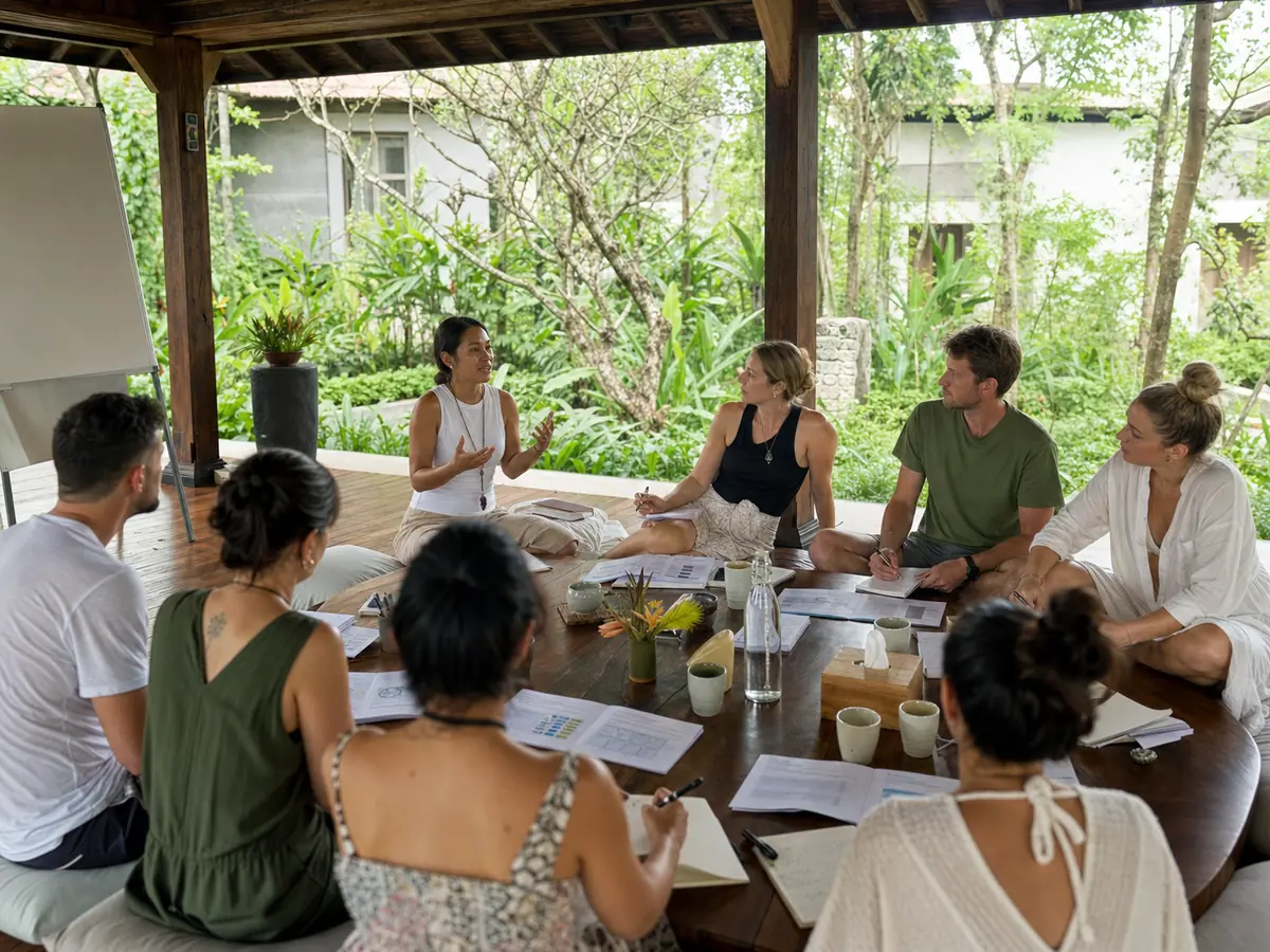 Structured Wellness Program - Bali A structured workshop session as part of a wellness retreat program in Bali
